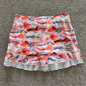 Sofibella Girls Orange and Pink Ruffled Mini Skort‎ Size Large